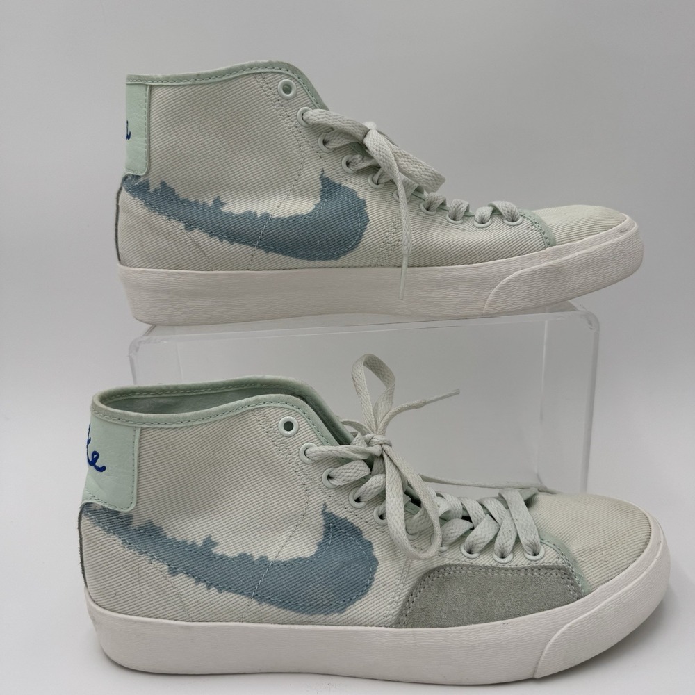 Nike SB Blazer Court Mid PRM Green Blue Men Size 7 Skate Boarding DM8553-300